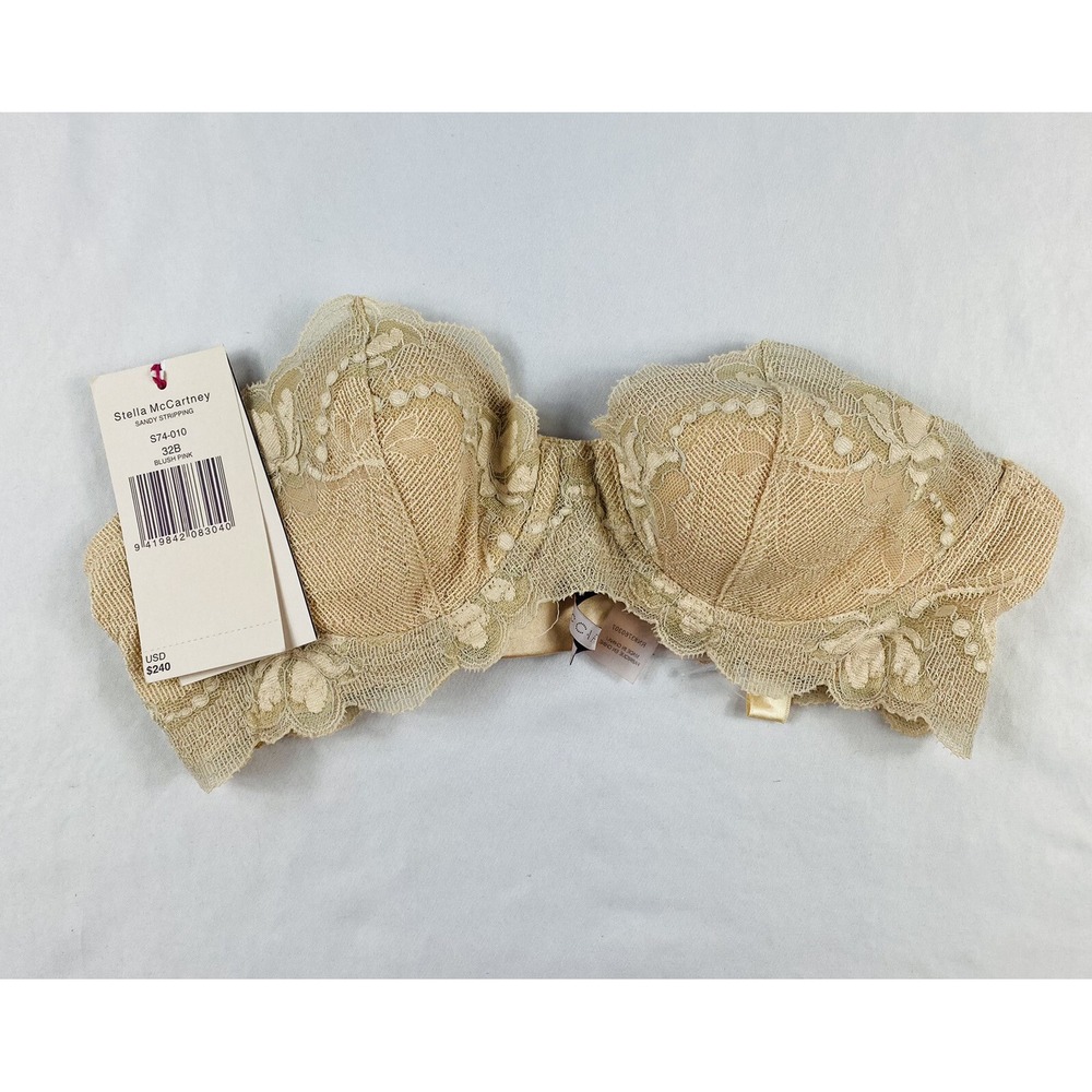Stella McCartney Sandy Stripping Bra Blush Pink Lace 32B S74-010 NWT